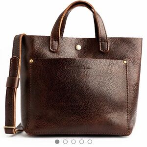 Portland Leather - MINI CROSSBODY TOTE in cold brew